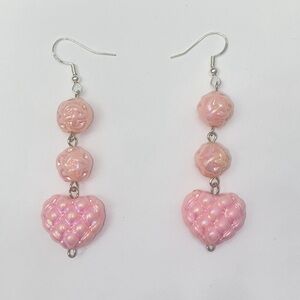 Blush Pink Heart Earrings 💗